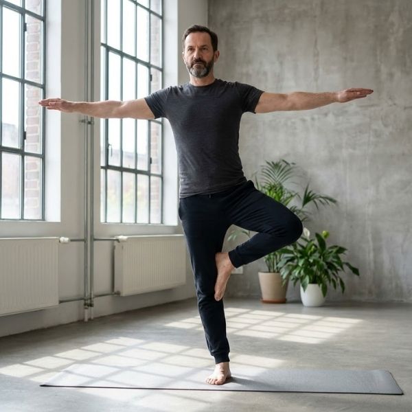 Men Performing Single Leg balance