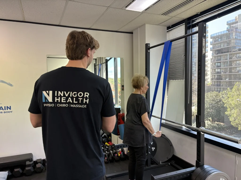 Aged care strength and mobility session at Invigor Health Maroubra